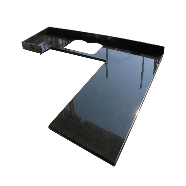 Customized Size Countertops High Quality Black Galaxy Worktop Solid Surface Kitchen Counter Tops