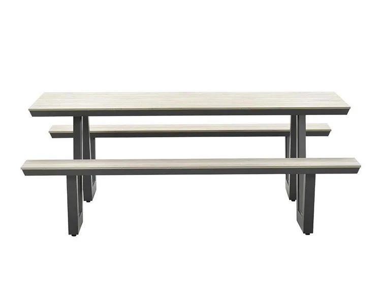 outdoor 6 foot 8 foot wood plastic composite picnic bench table outside restaurant commercial long picnic table with bench