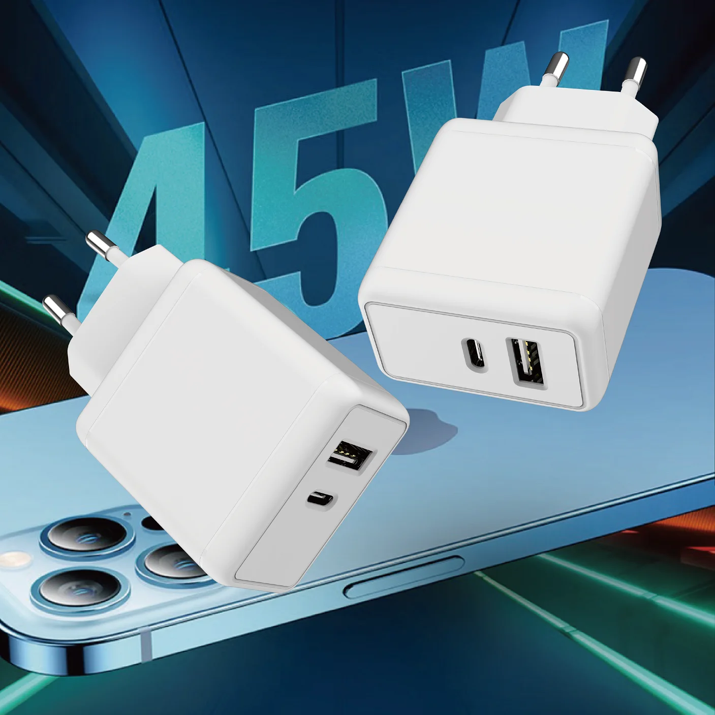 45w gan wall charger 45w charger type c 45W PD Super Fast Wall Charger USB-C travel 45w adapter
