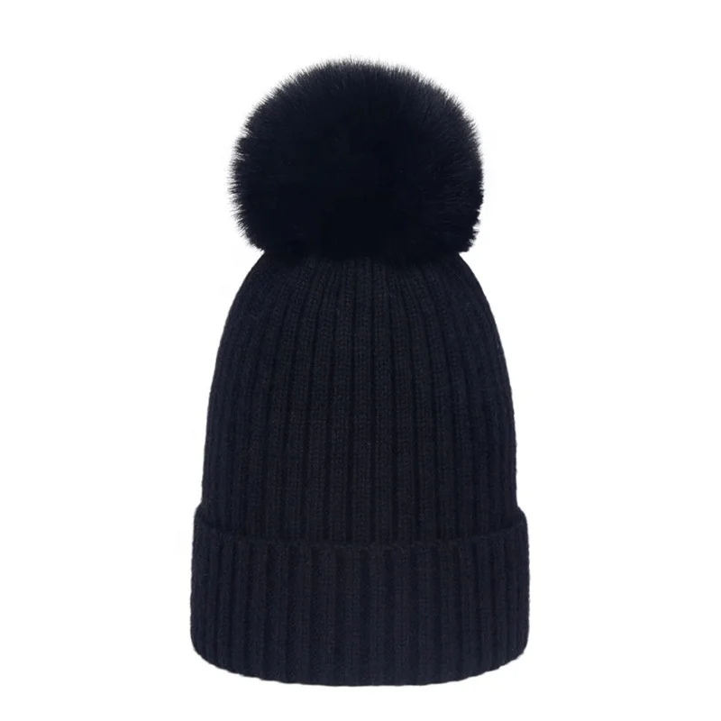 New Plain Women Winter Crochet hat  Beanies Hats With Pom