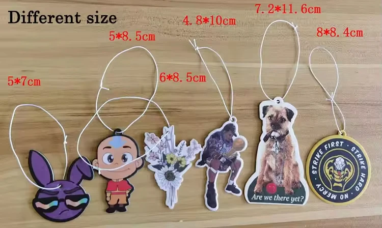 Auto Custom Design Car Air Freshener with Fragrance Popular In-Car Cartoon Logo Paper Profumo Option