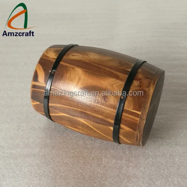 Handmade Round Shape Barrel Wooden Cutlery Spoon Fork Holder Kitchen Utensil Tool Organizer Stand Customized Wholesale