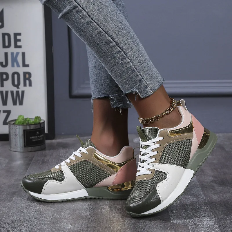 J&H fashion trending products 2021 custom sneakers women running shoes outdoor ladies footwear shoelace tie comfy foot