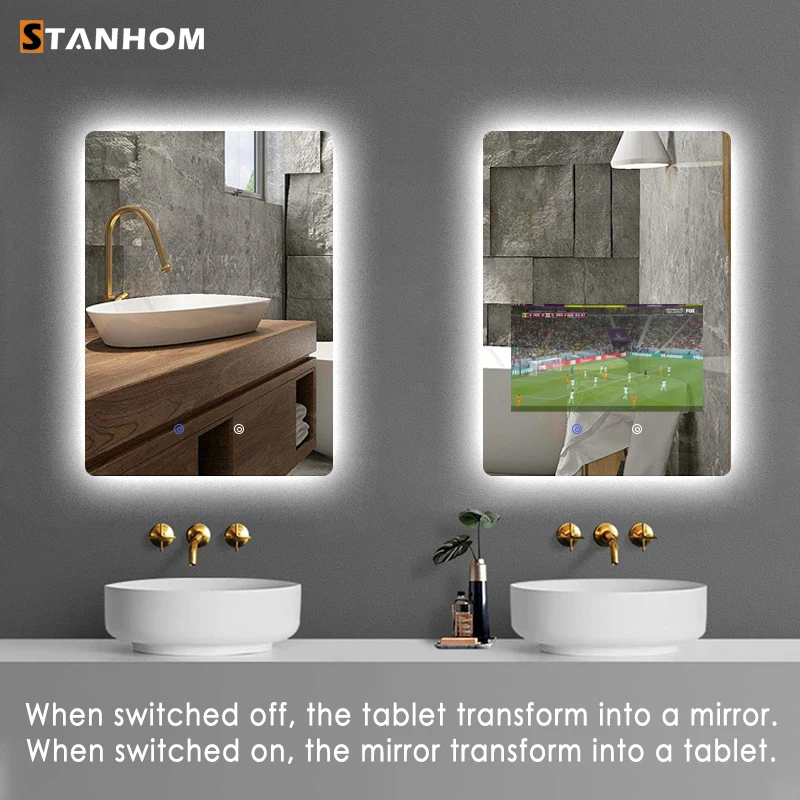 STANHOM Blue-tooth Music Speaker WIFI Android Smart LED Mirror