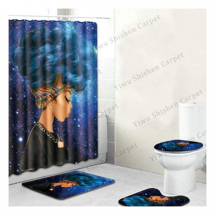 Лидер продаж на Amazon, новый продукт, тканевая дизайнерская занавеска для душа с 3D-принтом в африканском стиле для ванной комнаты