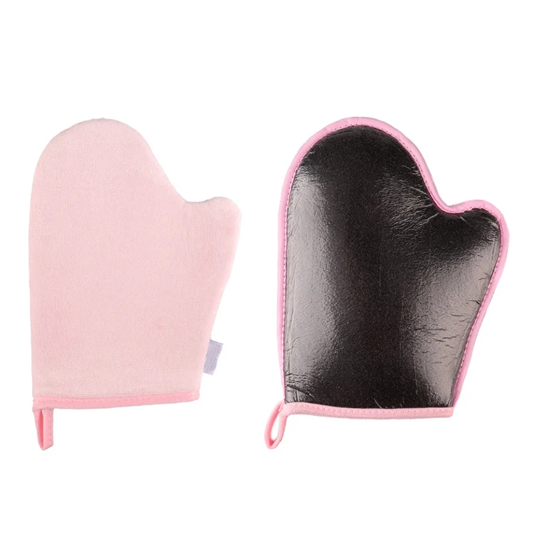 2021 New Arrival Pink Self Tanner Back Applicator Mitt Facial Sunless Tanning Glove Self Tan Gloves