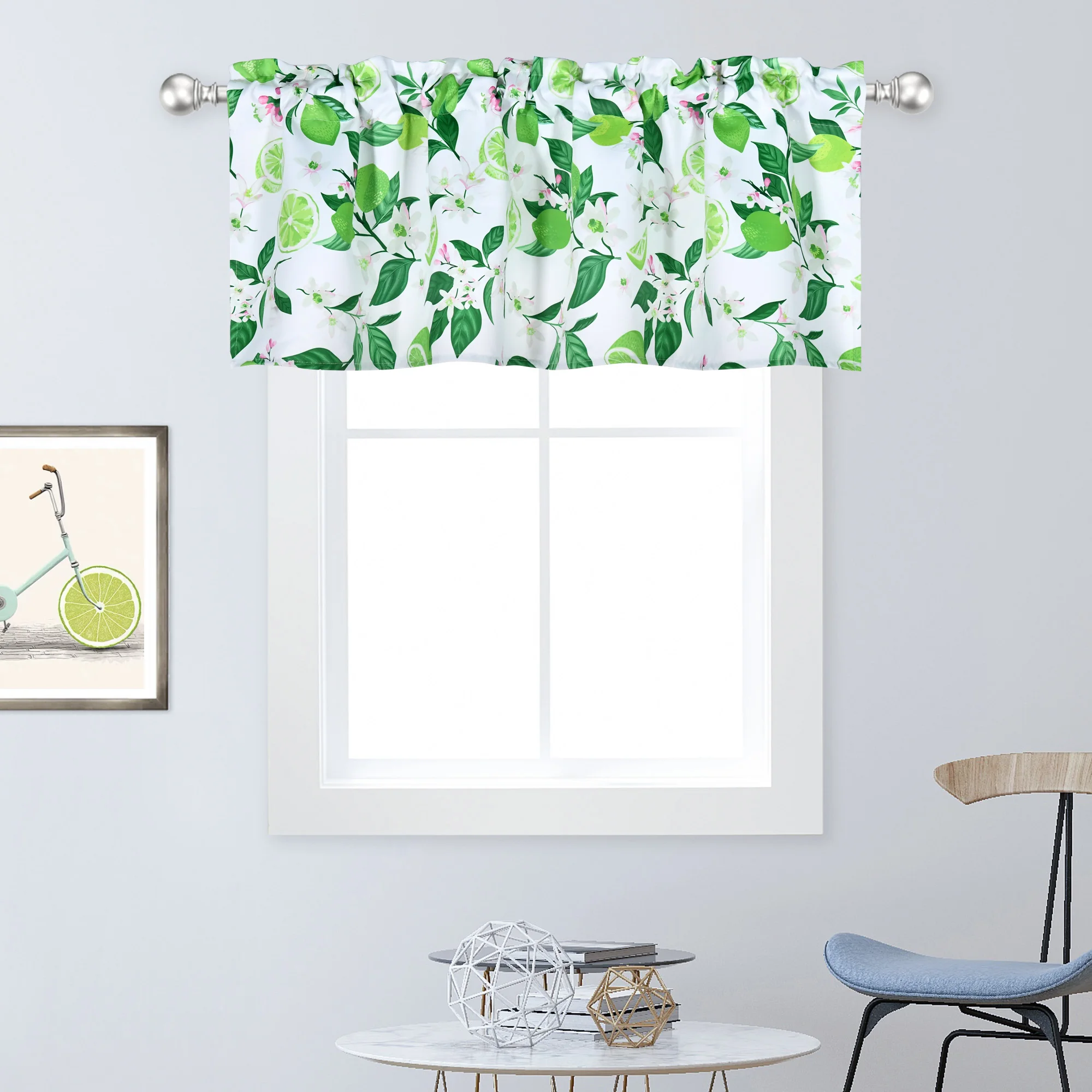 Зеленый лимонный балдахин-52x18 дюймов, 100% полиэфирный балдахин с принтом, 1 панель/упаковка