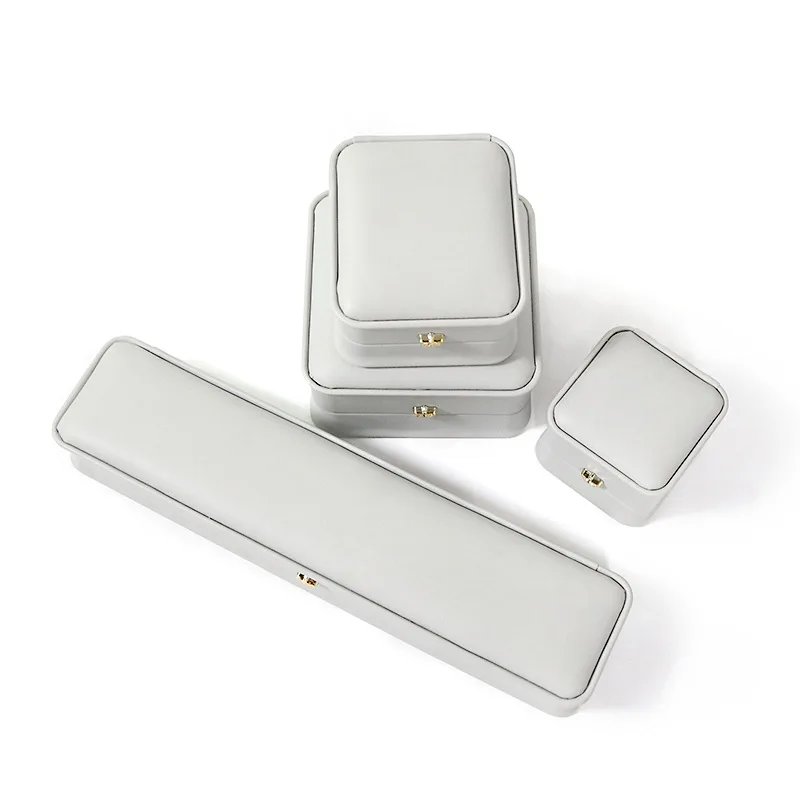 Custom Luxury PU Leather Velvet Ring Earrings Packaging Gift Box Necklace Bracelet Jewelry Boxes With Logo