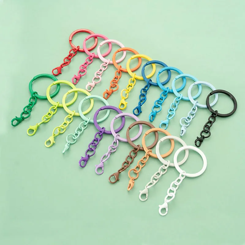 Manufacturer Supplied Colorful Metal Lobster Clasp Creative Keychain Accessories DIY Custom Logo Jewelry Pendant Keyrings
