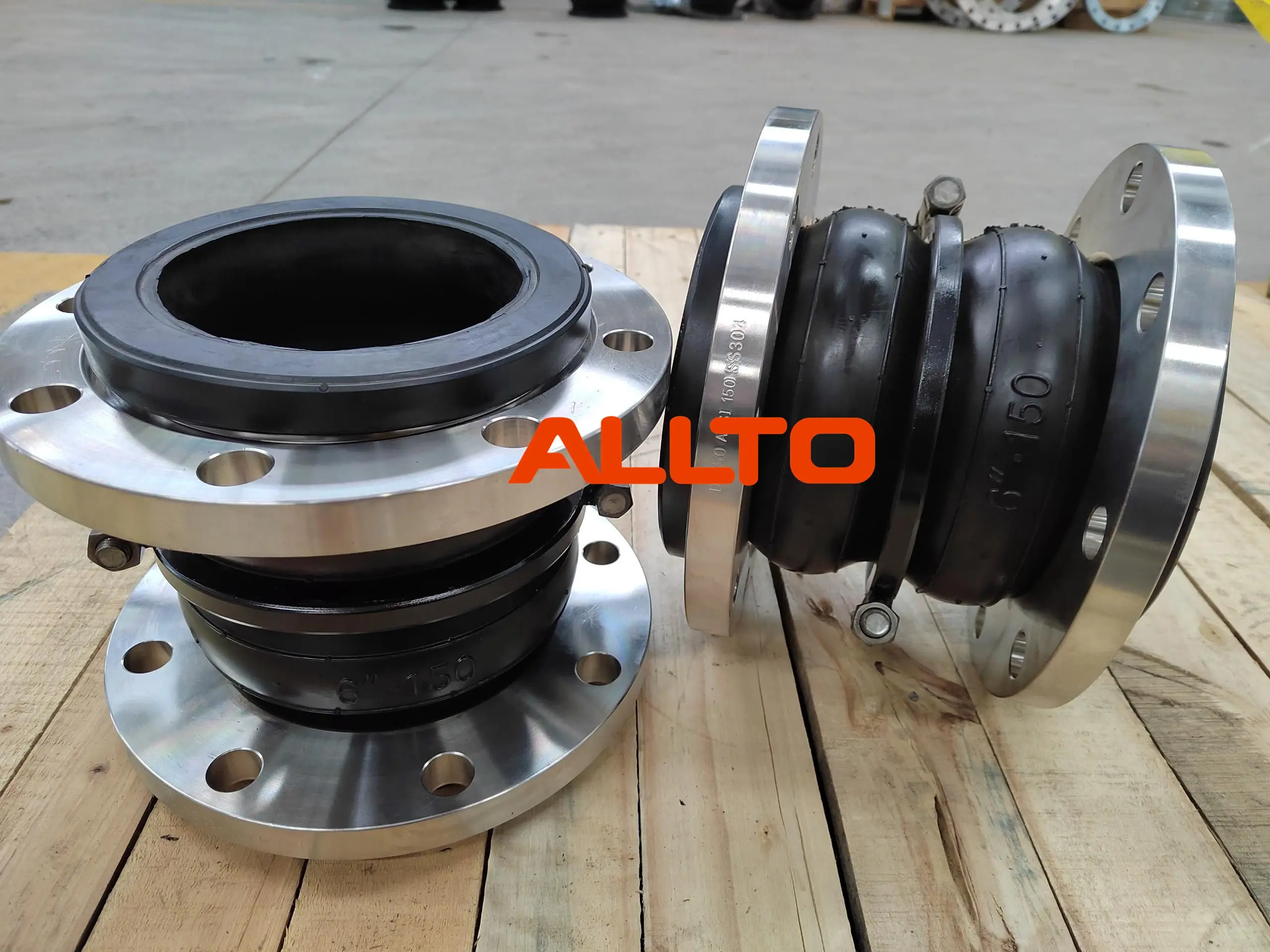 Flange Connector Double Sphere Flexible Axial EPDM Corrugated Rubber Expansion Joints