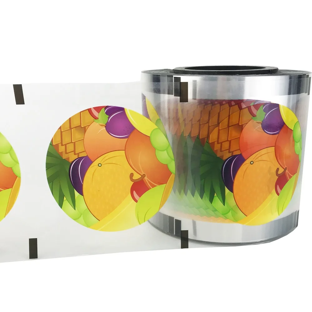 customized food grade heat sealable bubble tea logo printing custom laminated plastic cup sealing film roll