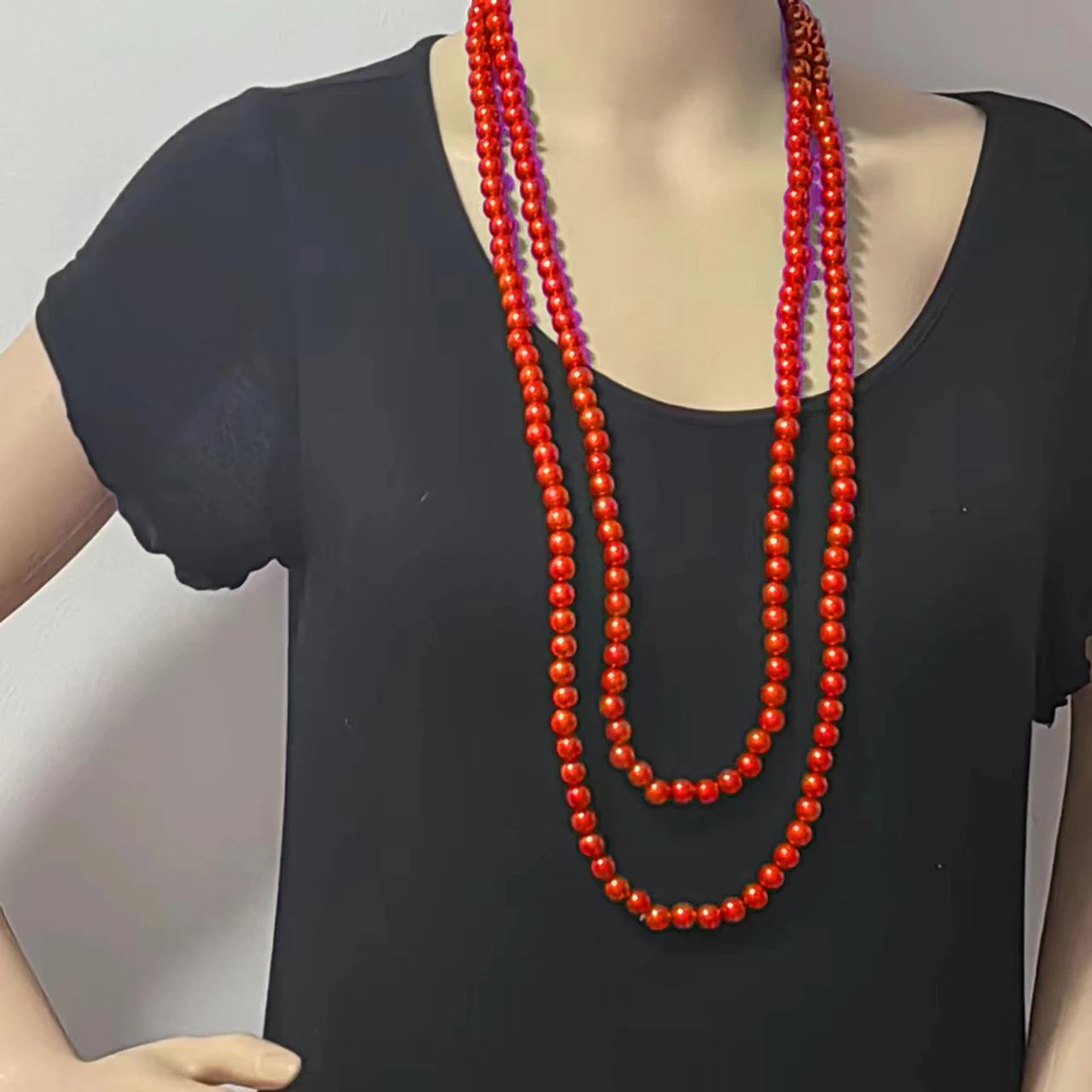 22 Colors High Quality Two Layers PBS Imitated Pearls Philo Zeta Phi Beta Sigma Gamma Rho Solid Red Delta Necklace