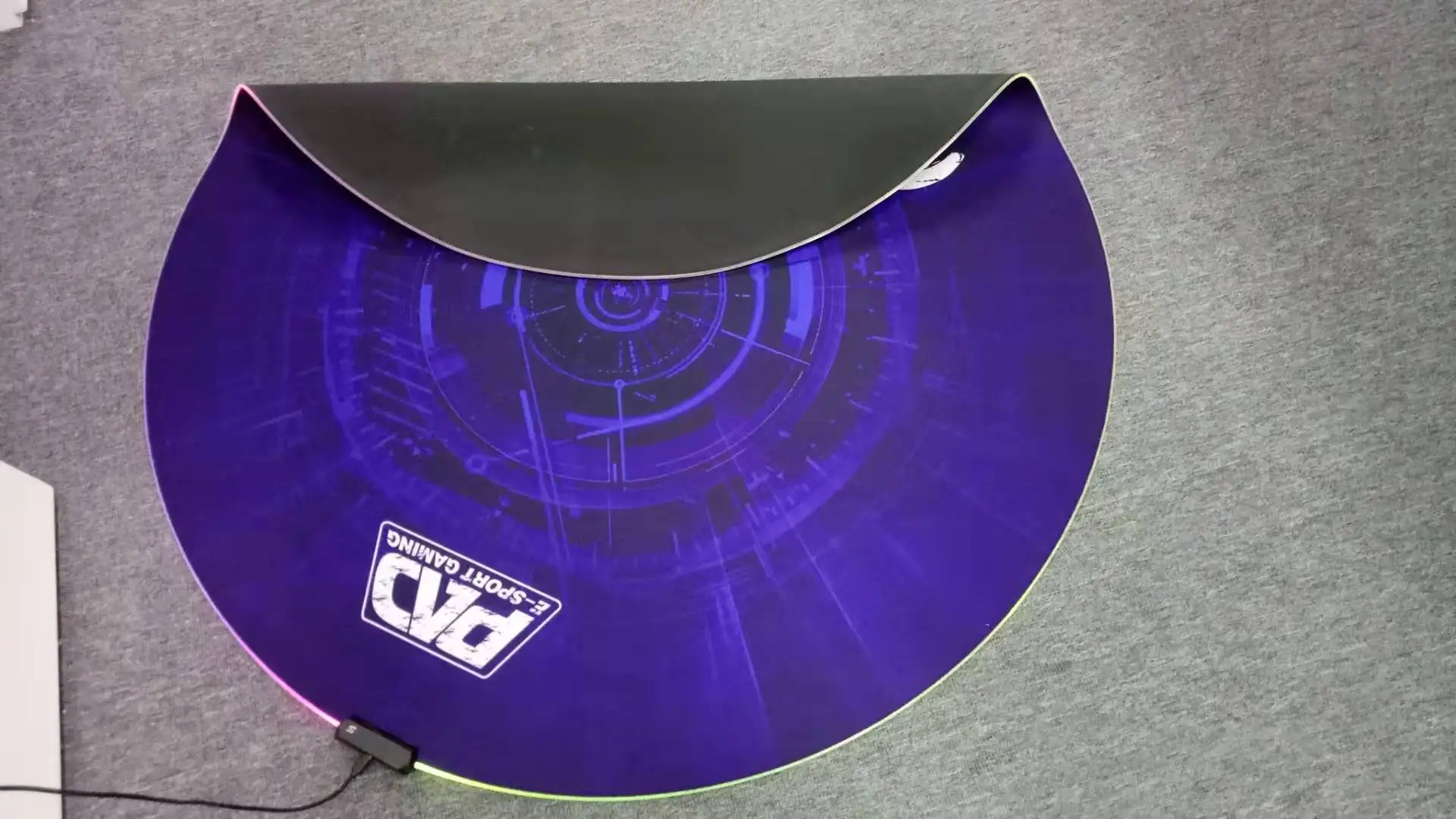 Custom Printed High Quality Rubber  Anti-Slip Round  RGB LED Gaming Chair Mat Office  Chair Mat
