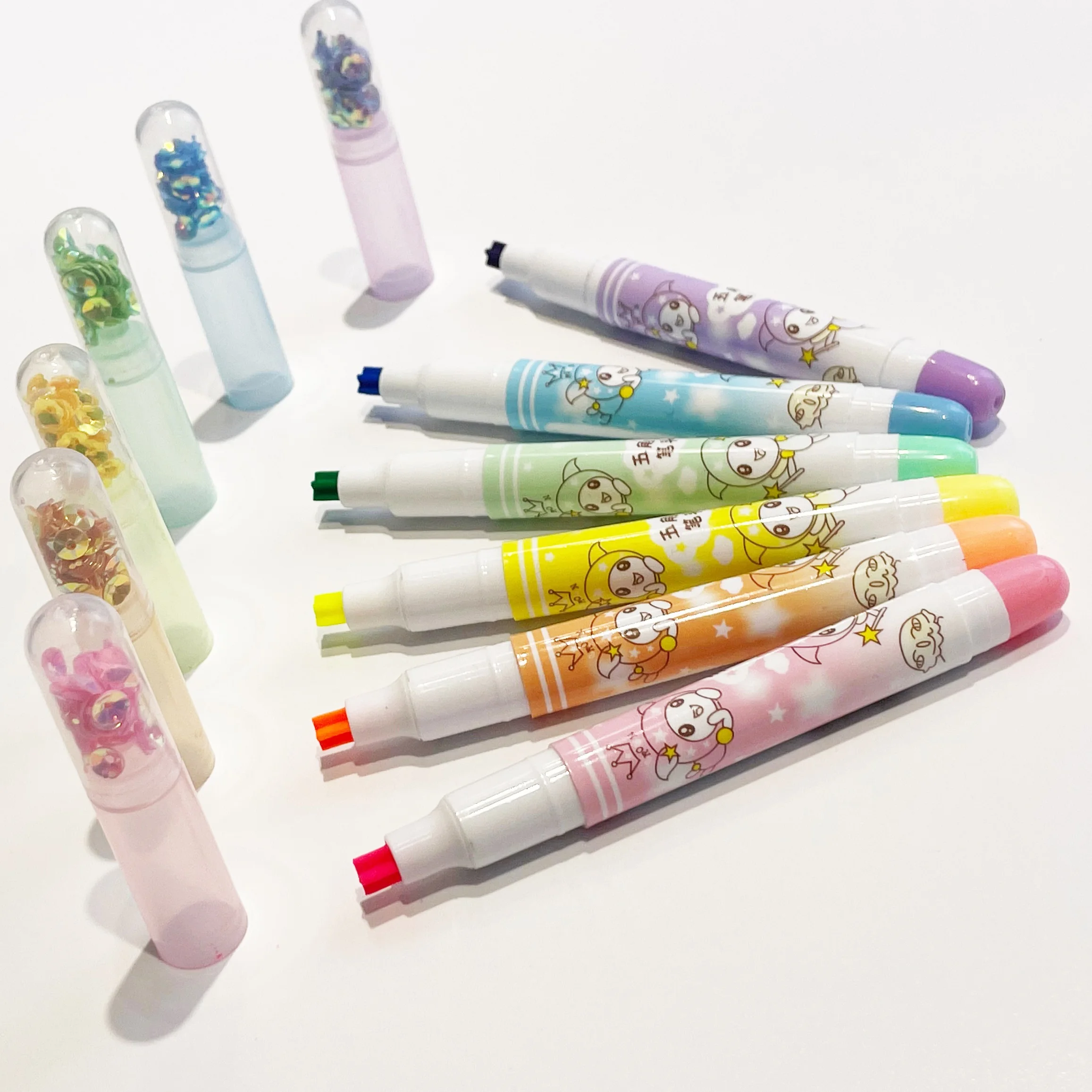 manufacturer for Pack of 6 star Kawaii highlighter pen for school Girls Art Painting