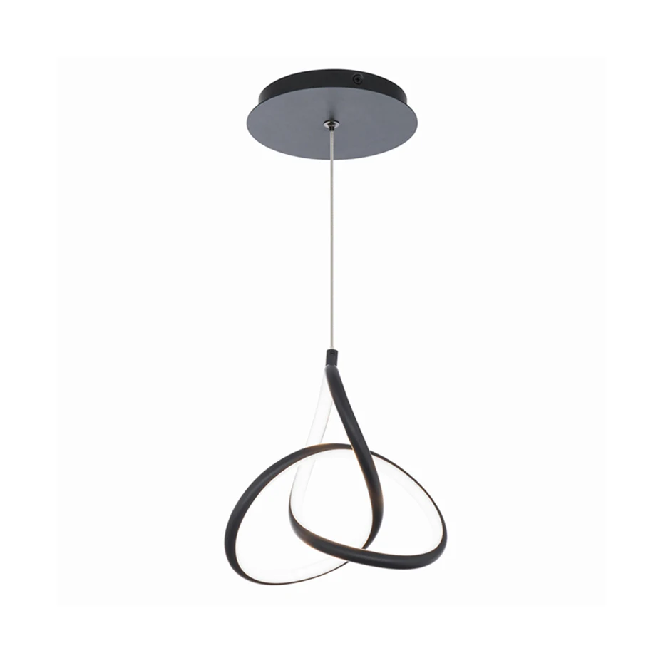 Wholesale 14W Office Kitchen Hand-crafted Black Hanging Lighting Chandeliers LED Pendant Light