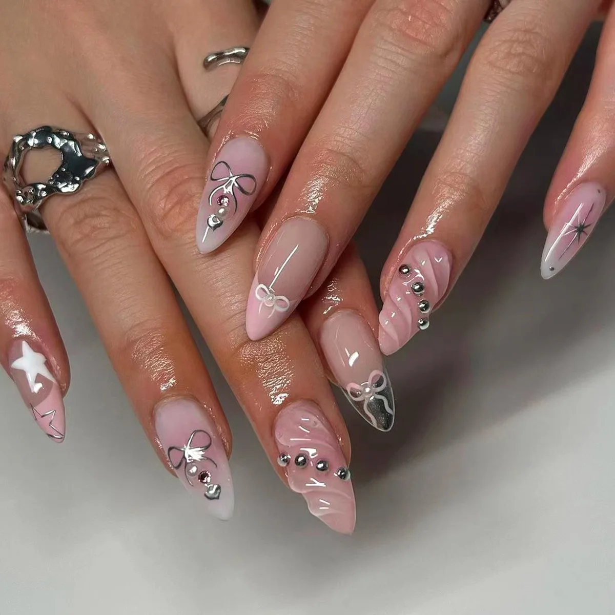 Full Cover 24pcs Private Label Press On Nails Wholesale Artificial Fingernails Acrylic False Artificial Fingernails With Glue