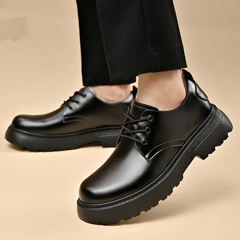 Factory Supply In Ready Stock Pure Genuine Leather Oxford Height Increase Business Office Men Leather Dress Shoes