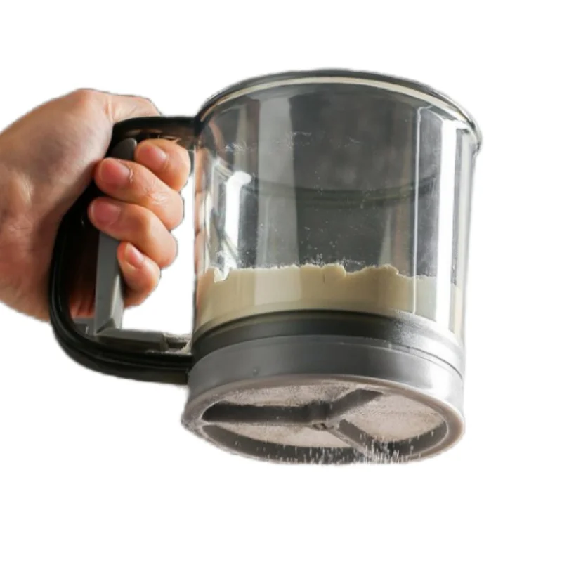 Wholesale Double Semi-Automatic Stainless Steel Mesh Sieve Flour Sifter Washable Bowl Easy to Clean For Baking