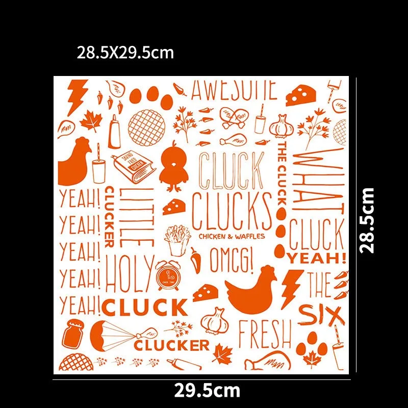 Custom Logo greaseproof hamburger paper wrapping food paper, burger baking paper