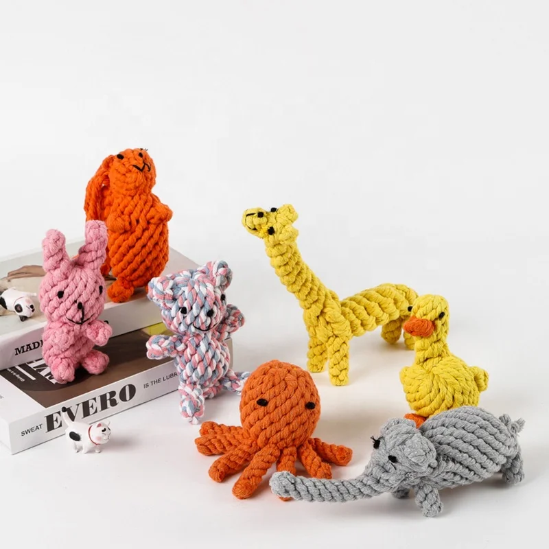 High Quality Durable Bite Toy Double Knot Rope Dog Chew Eco-Friendly Cotton Rope Dog Toys For Dogs