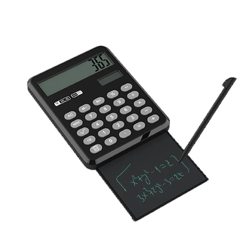 12 digits Portable and Foldable Desktop Multifunction Calculator with Writing Tablet for school supply office and study with pen