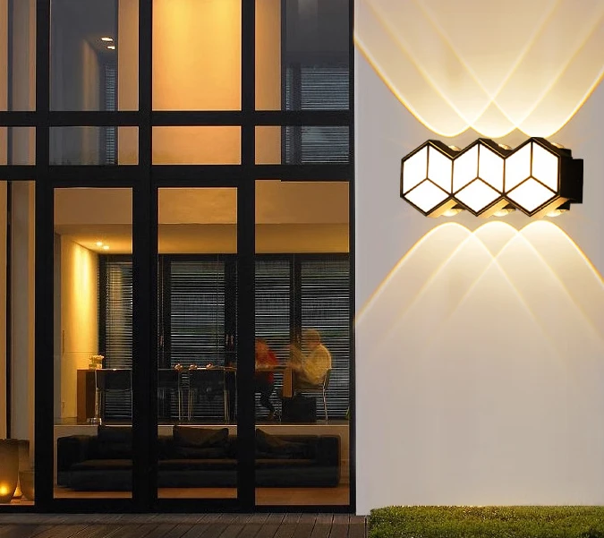 Waterproof IP65 220V Outdoor LED Courtyard Lamp Luxury Modern Outdoor Wall Lamp Up and Down