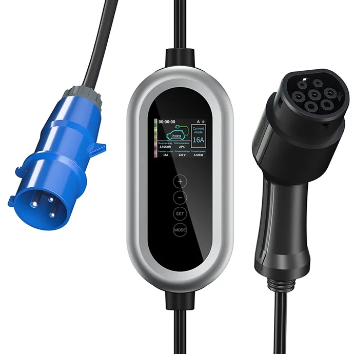 Manufacturer 7KW 32A Portable Wallbox House Home Use LED Display Charger EU RFID Socket  EV car Charging Station