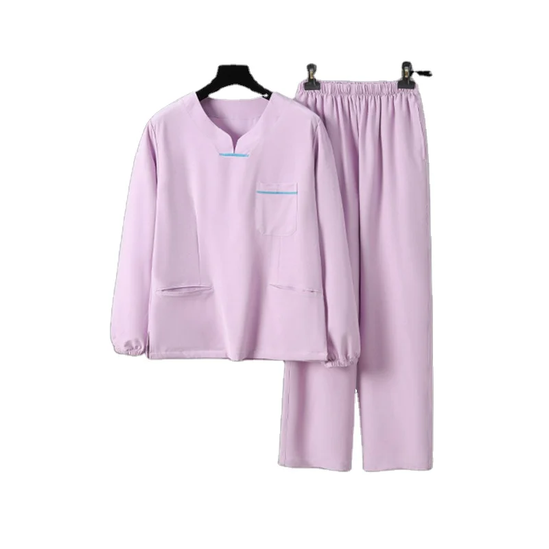 Modern Athletic V-neck Scrub Top & Pants Jogger Spandex Nursing Medical Scrubs Uniforms Sets For Women