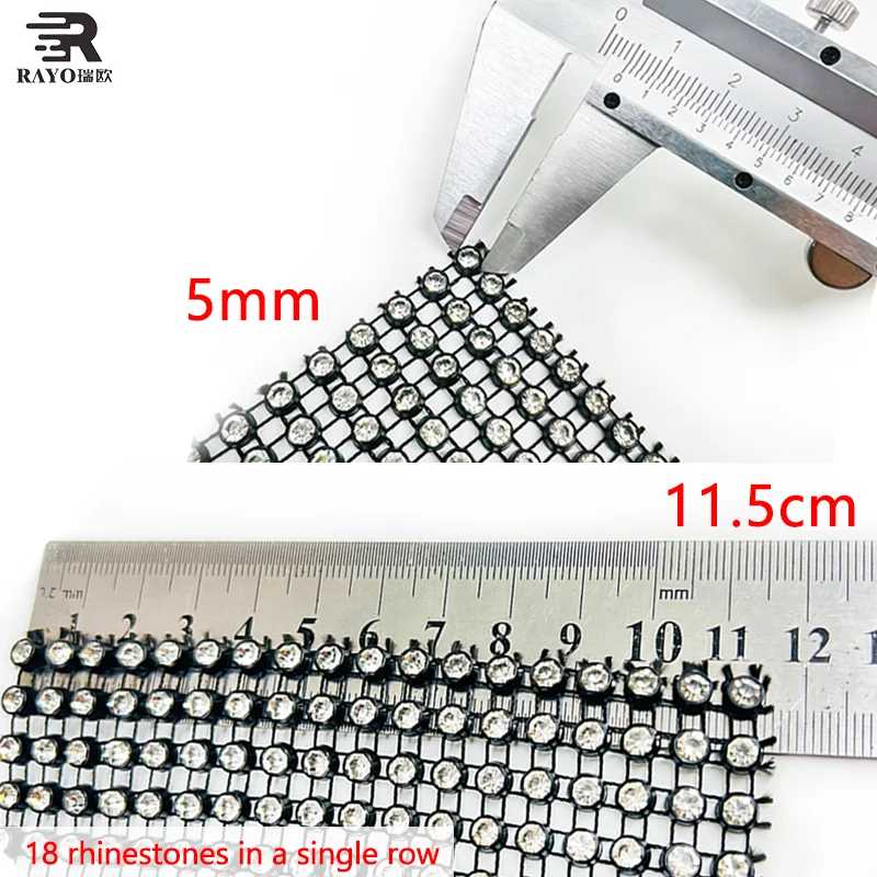Wholesale high quality elastic banding hot fix rhinestone rolls in different sizes available rhinestone mesh trimming
