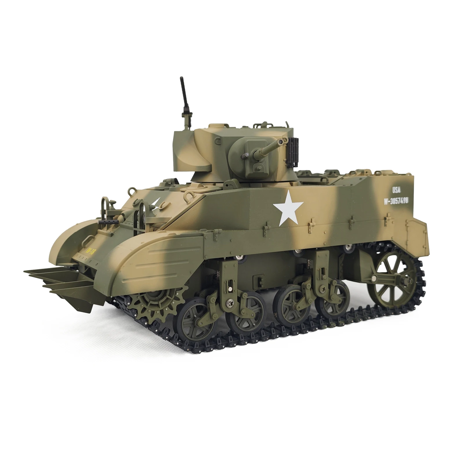 COOLBANK Model New 1/16 Scale RC Tank M5A1 Stuart Light Tank in USArmy Livery 2.4Ghz Smart Military Model Hobbyist Gifts for DIY