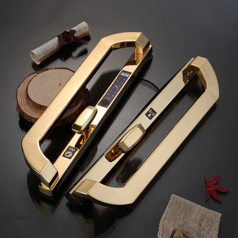 
Mobile phone APP Remote Control Smart Fingerprint Lock for Broken Bridge Aluminum Door 