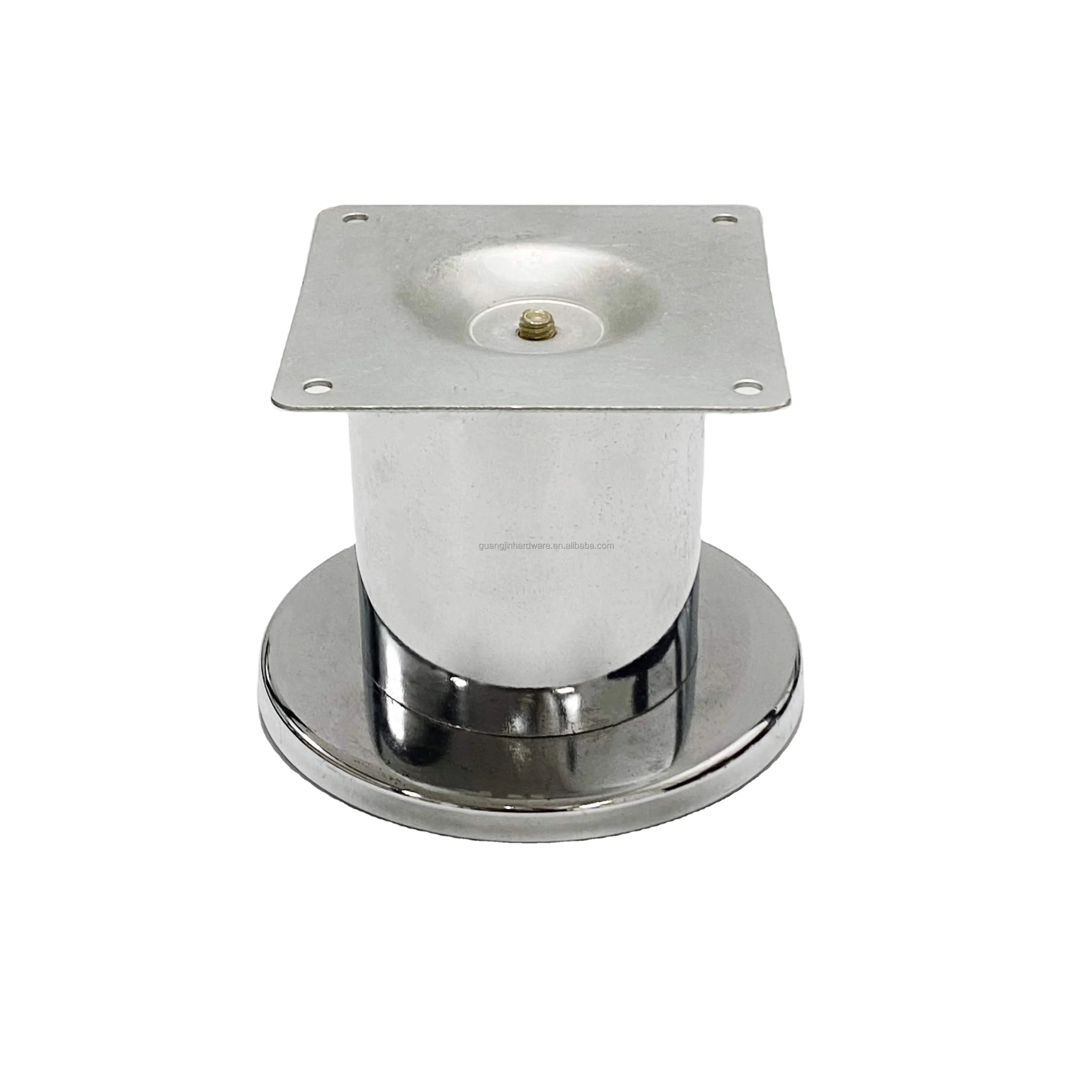 Chrome metal furniture sofa feet with big base metal base