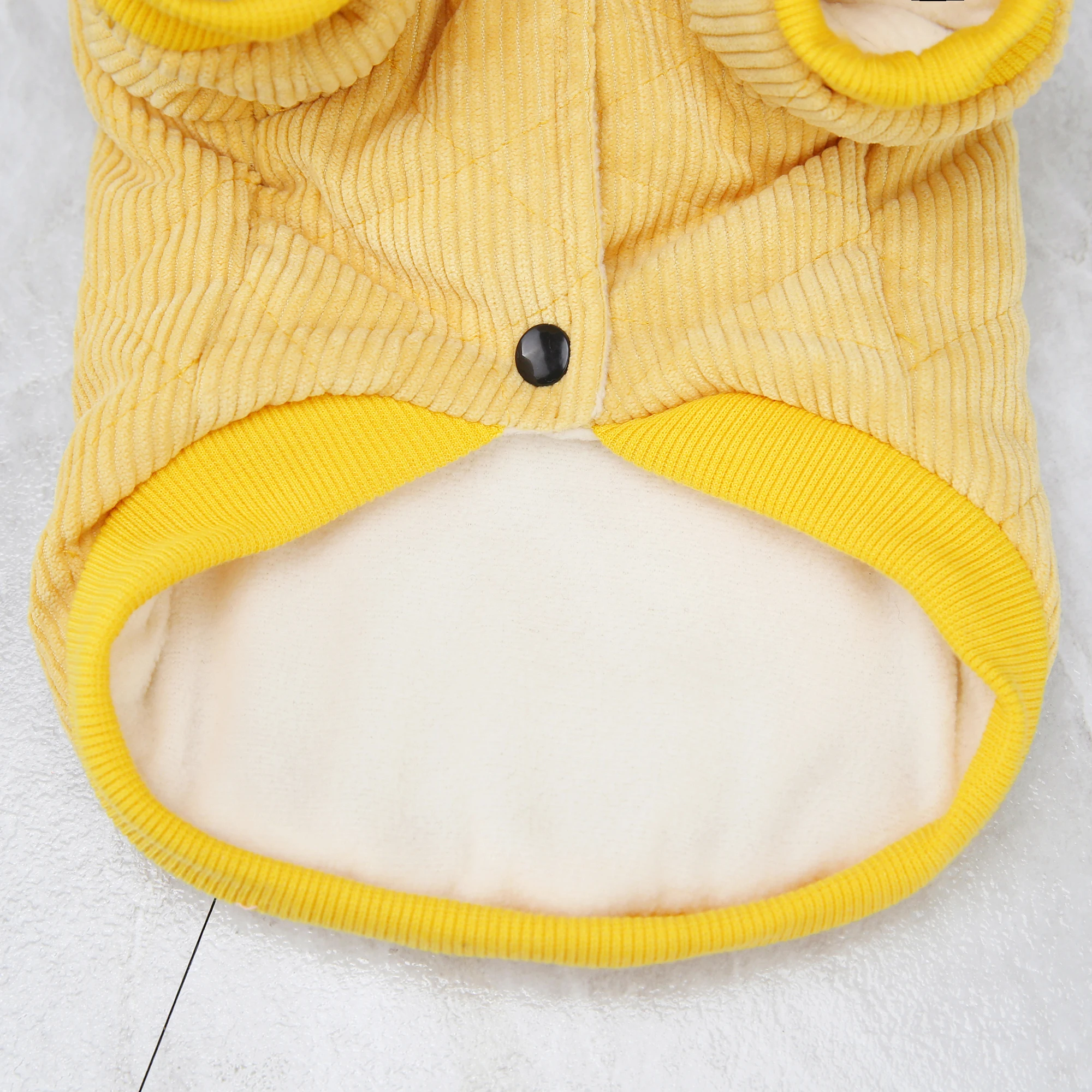 Corduroy two legged cotton pet coat jacket green yellow cotton hoodie with pocket coats for dogs cats in winter