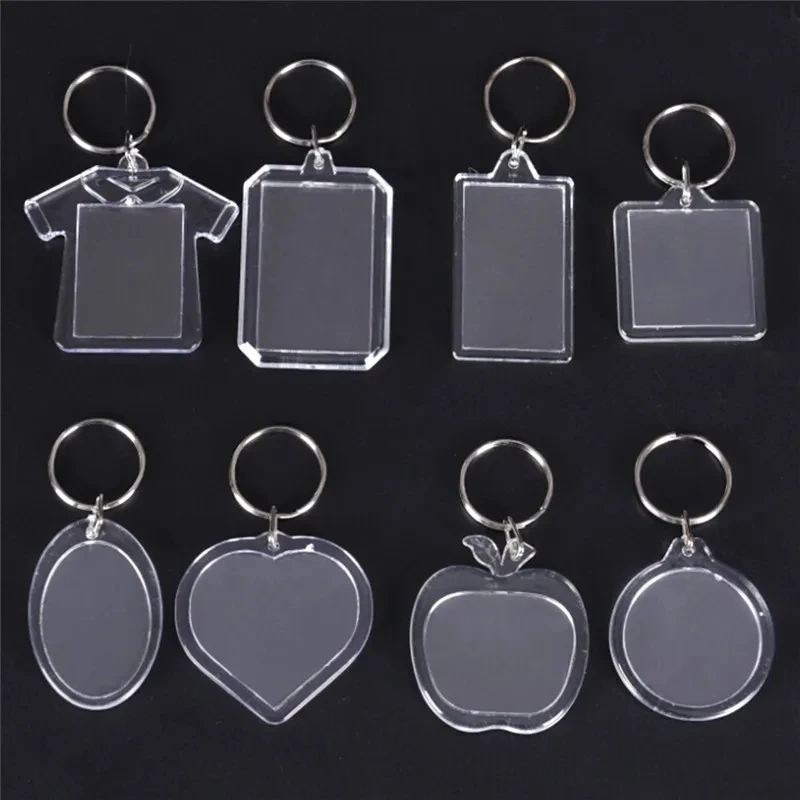 Blank Acrylic Keychain Picture Insert Plastic Photo Frame Key Chain