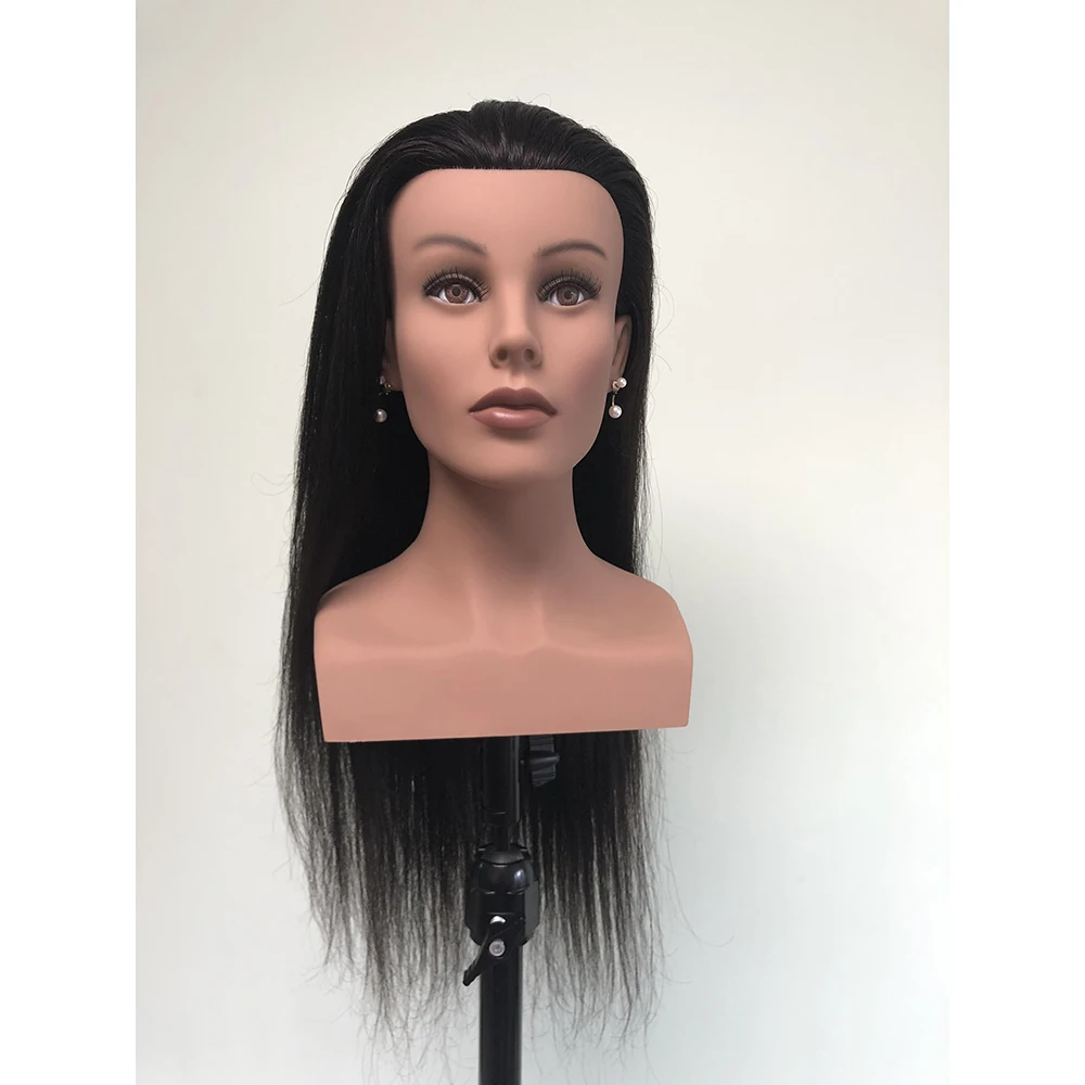 American African  face darker skin  Human Hair  mannequin training head