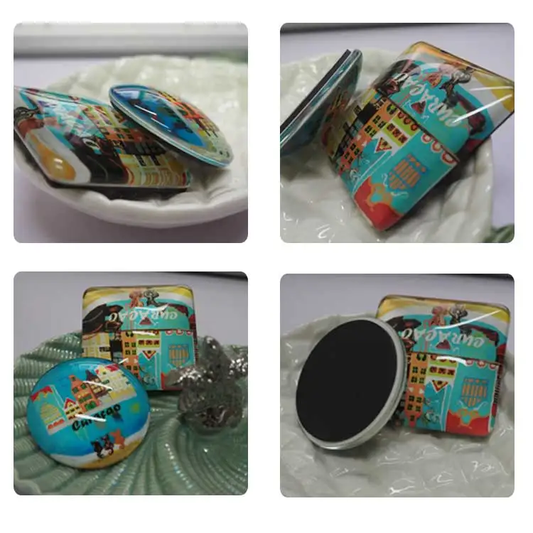 Wholesale Custom glass high quality Printed 3D Resin United States Souvenir Fridge Magnet