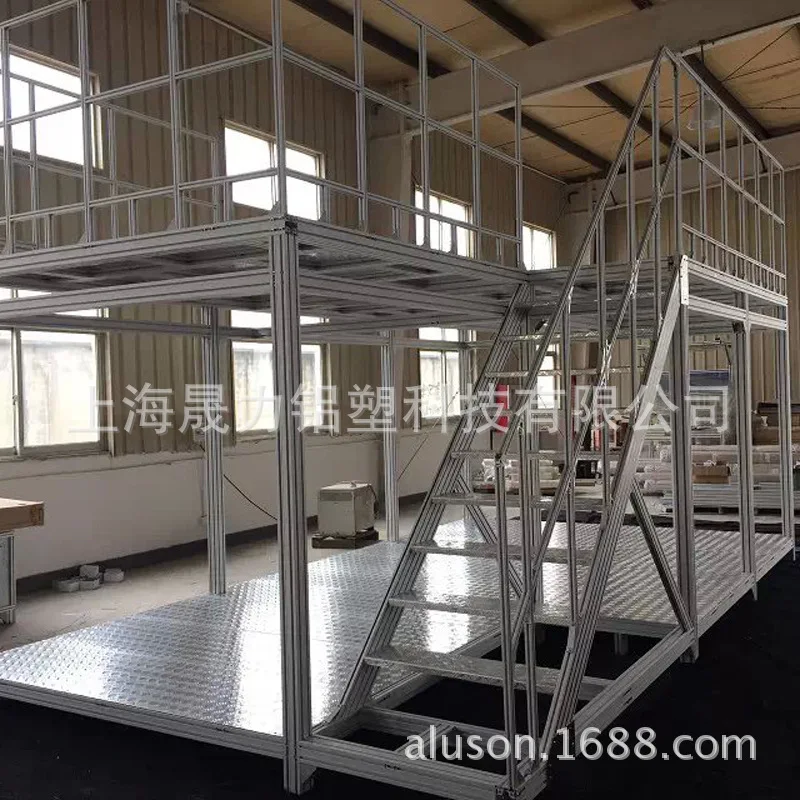 Toshine high quality aerial working platform scissor lift work platform aluminium work platform and T Slot Strut Stair