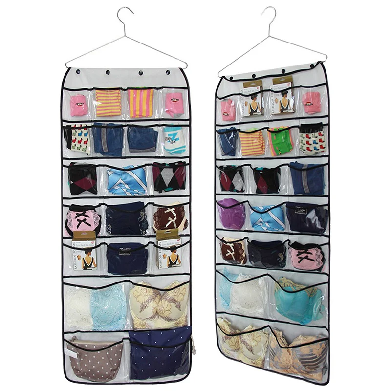 24 Pocket Shoe Organizer Hanging Shoe Holder with 24 Extra Large Fabric Pockets for Storage Shoes Slippers
