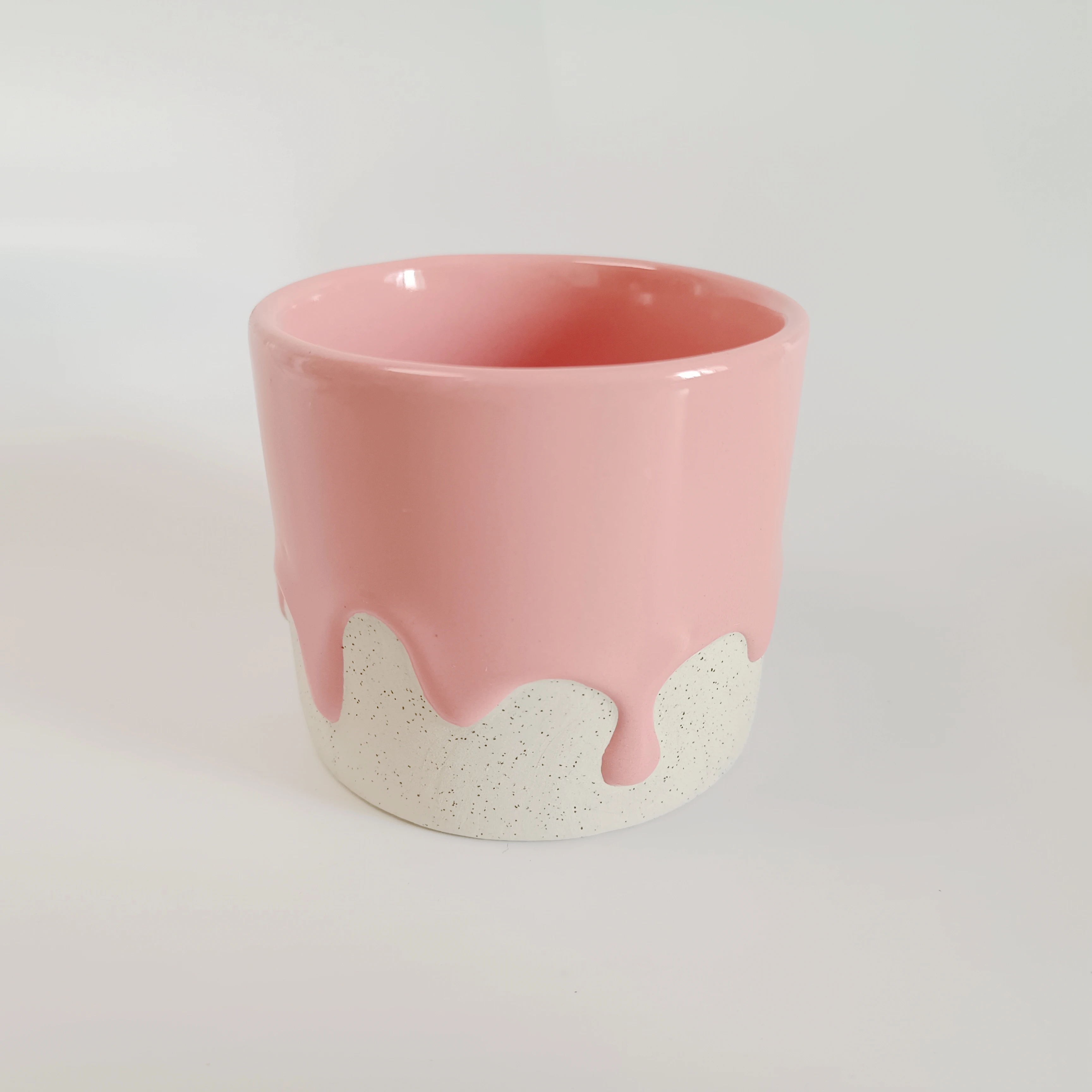 Creative handmade solid colorful speckle ceramic Ice Cream shape Cup slushy cup
