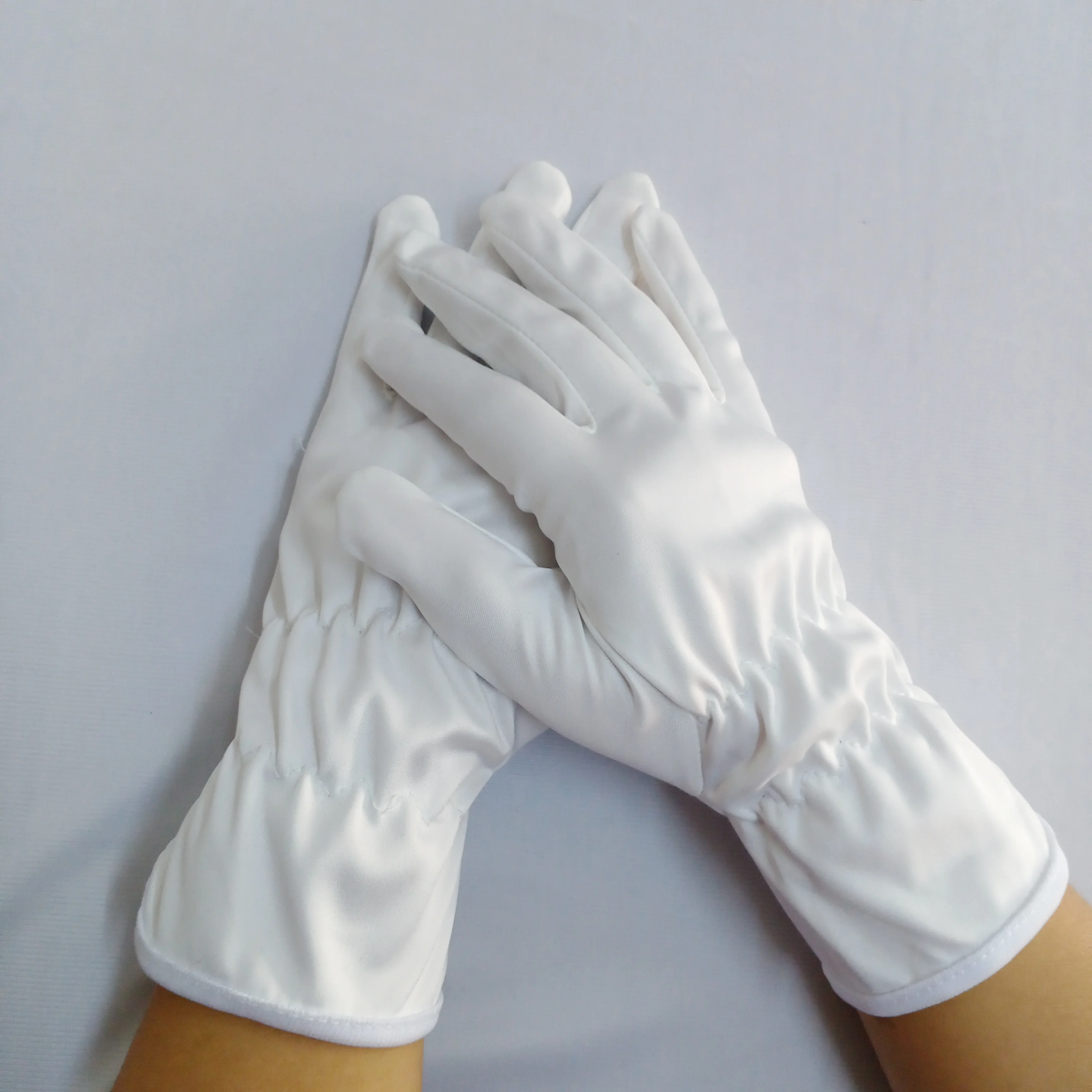 Etiquette Microfiber Jewelry Inspection Gloves Dust free sweat Proof Car Glasses Watch Jewelry  Reusable Polishing Three Line