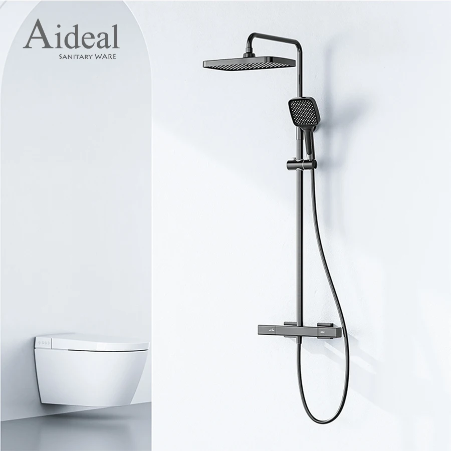 A new focal point for the bathroom large rectangle shower head shower faucets sets complete brushed gun metal