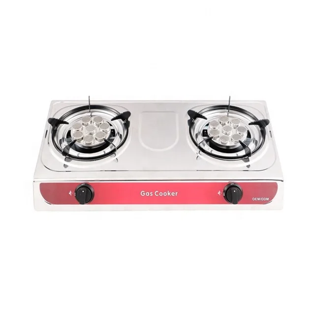 Hot sale professional natural slim counter top tabletop single white cast iron stainless steel 2 burner gas stove
