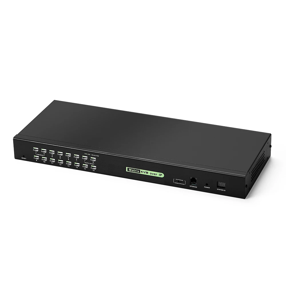 2021 New Style 1920 X 1080 1-Local / 2-Remote Access 16 Port Cat5 Ip Kvm 16 Port