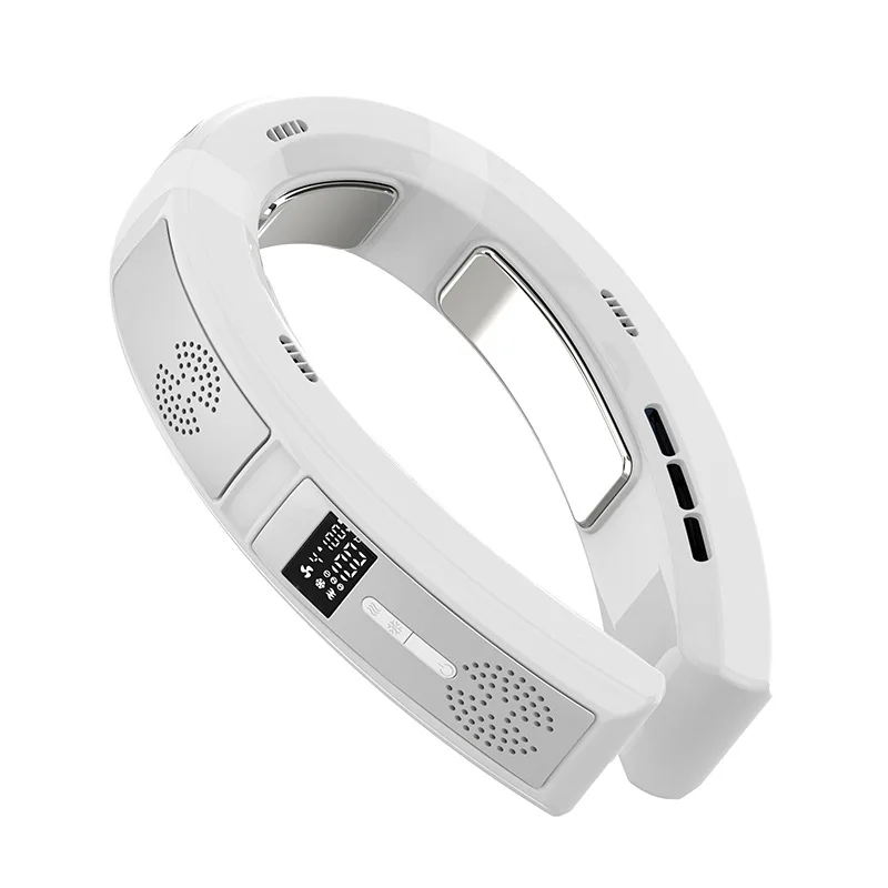 Hot sales Wearable Air Conditioner Cool and Heat Electric Heater Portable Hanging Semiconductor Refrigerator Cooling Neck Fan