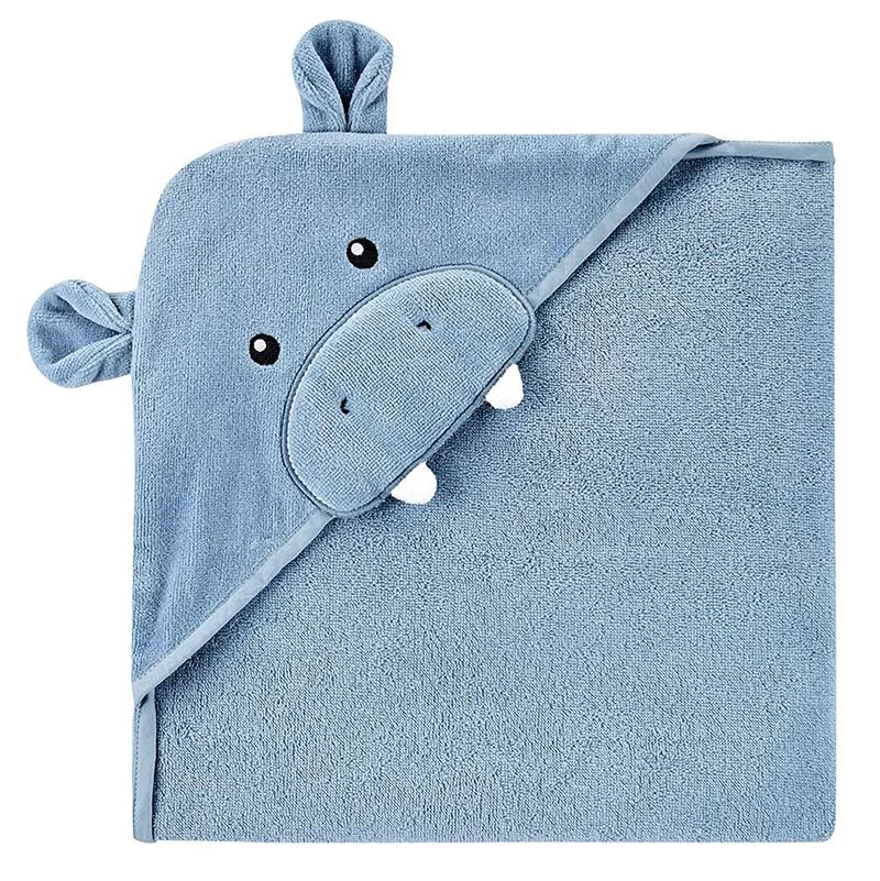 Luxury Newborn Bamboo Organic Thick Terry Animal Bath Hooded Baby Towel and Washcloth Set