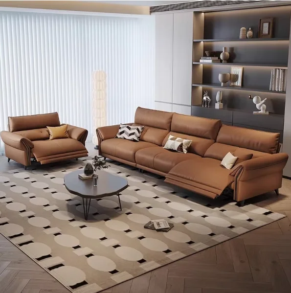 Modern Luxury Comfortable Multi Functional Electric Leather Sofa Suitable for Living Room Apartment
