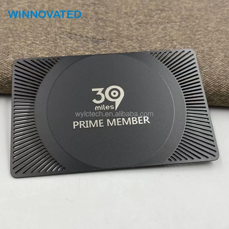 Customized Cheap Black Sliver Metal Credit Bank Card Size VIP Membership Card