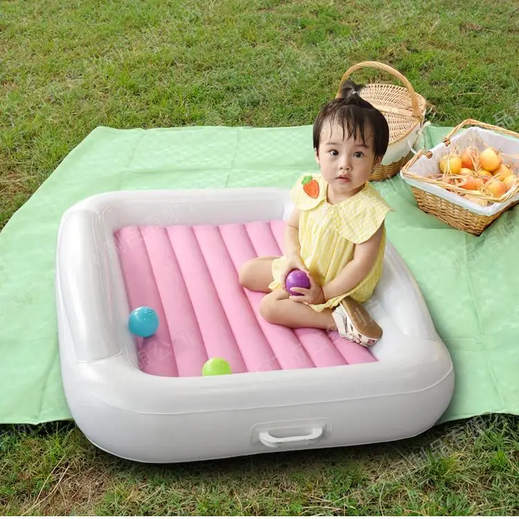 Inflatable Toddler Bed Safety Bumpers Portable Toddler Air Mattress Travel Toddler Bed for Kids