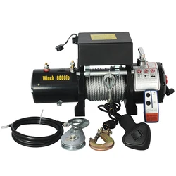 12v car wireless winch electric remote control 3000 lbs for pulling and lifting winch