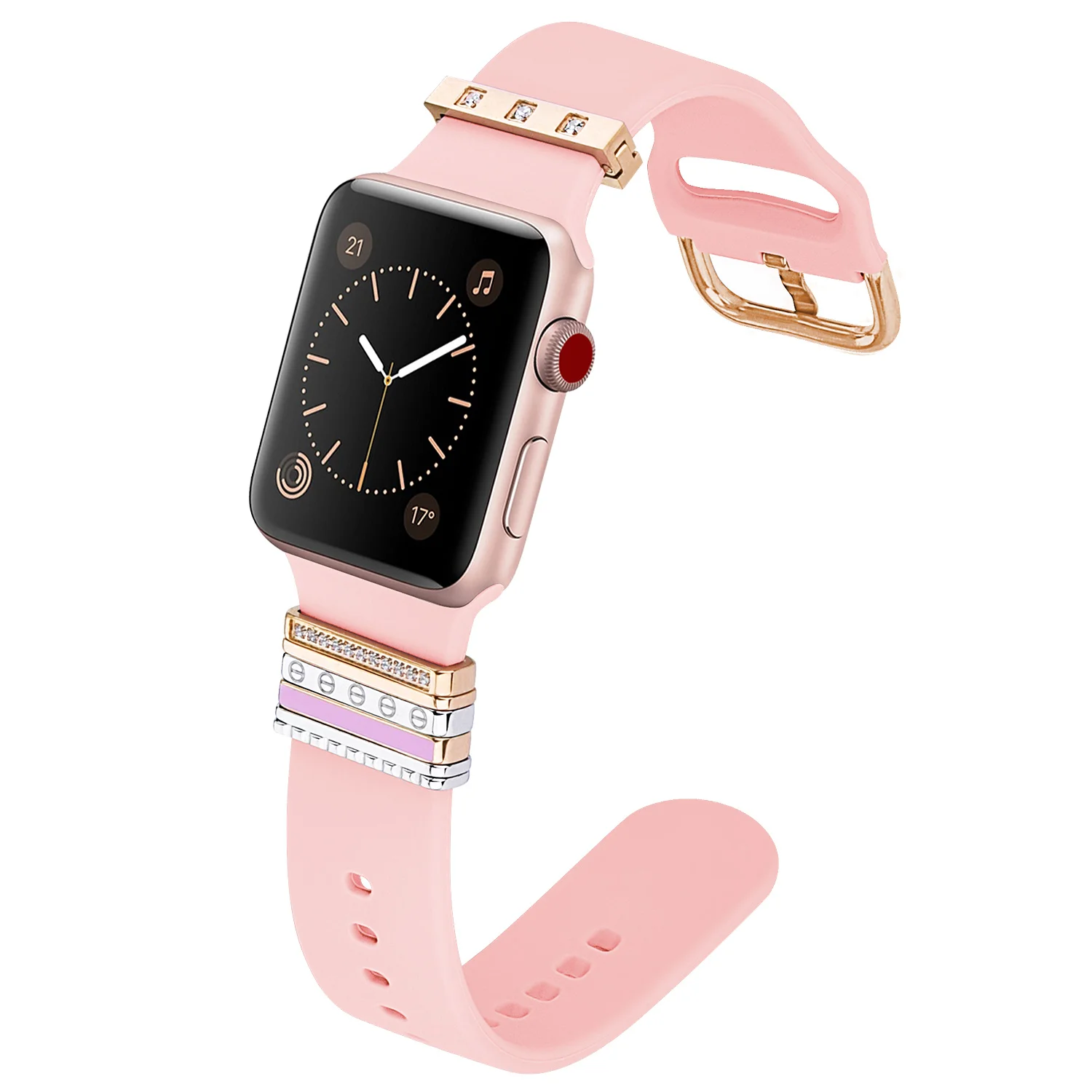 Металлическое декоративное кольцо из нержавеющей стали для ремешка Apple Watch совместимое с ремешком умных